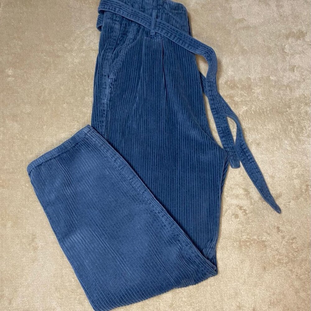 Abercrombie & Fitch Blue Corduroy High‎ Waisted Pants with Belt Size 2